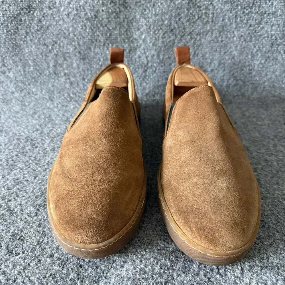 Lactae Hevea Men's Sneakers Brown Suede Slip-On Comfort Shoes Size 10 Casual